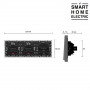Выключатель света с розеткой и USB с Type C в тонкой рамке, 3 поста (2кл.+2кл.+1роз.) серый