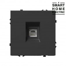 Механизм розетки для тонкой рамки, интернет RJ-45 черный