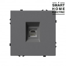Механизм розетки для тонкой рамки, интернет RJ-45 серый