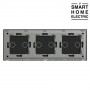 Рамка для сенсорных выключателей тройная шестиклавишная стеклянная золотая
