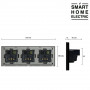 Розетка тройная электрическая с USB 10 Вт черная