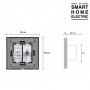 Розетка ТВ антенна и интернет RJ-45 серая