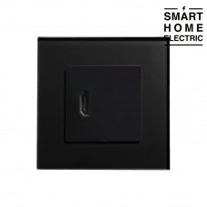 Розетка HDMI стеклянная черная